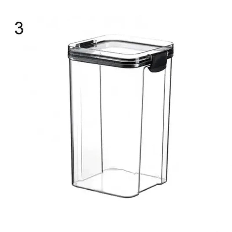 Clear plastic airtight food storage container with locking lid