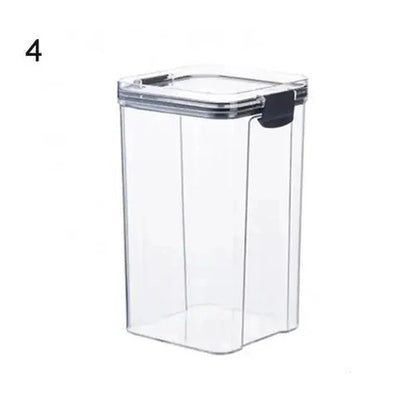 Clear plastic food storage container with airtight lid for kitchen organization