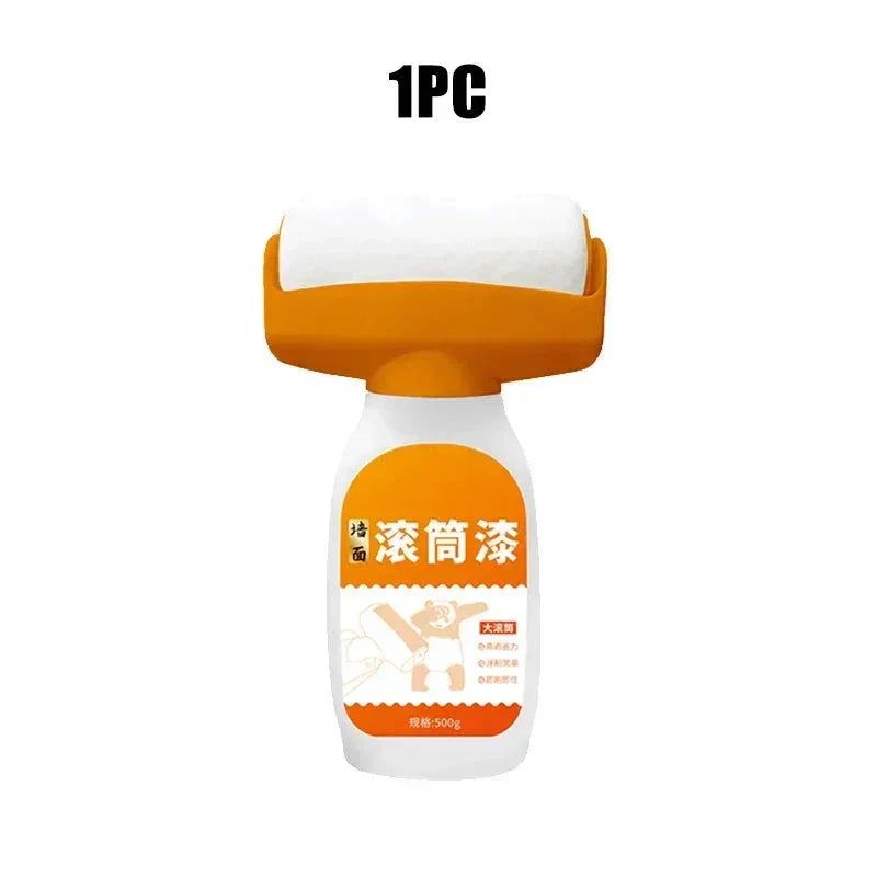 Orange and white paint roller bottle with Chinese text, 1 piece, paint applicator tool